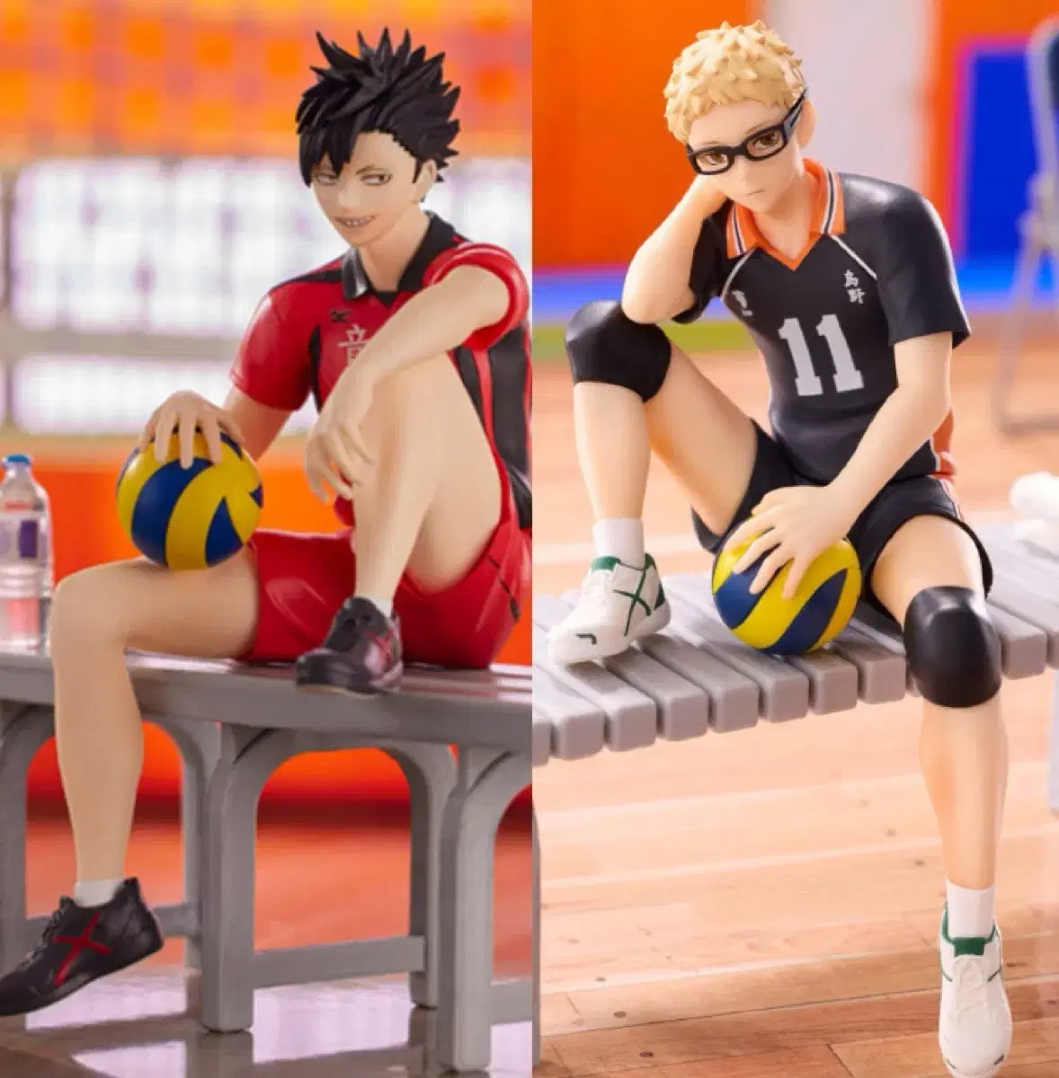 ムバライ)未開封ハイキュー月島&黒尾ヌードルストッパーフィギュア